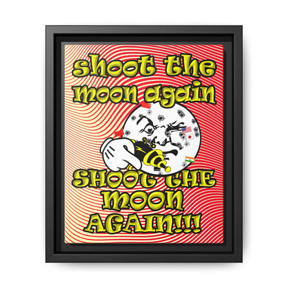 shoot the moon again - framed canvas art (yellow-orange wave)