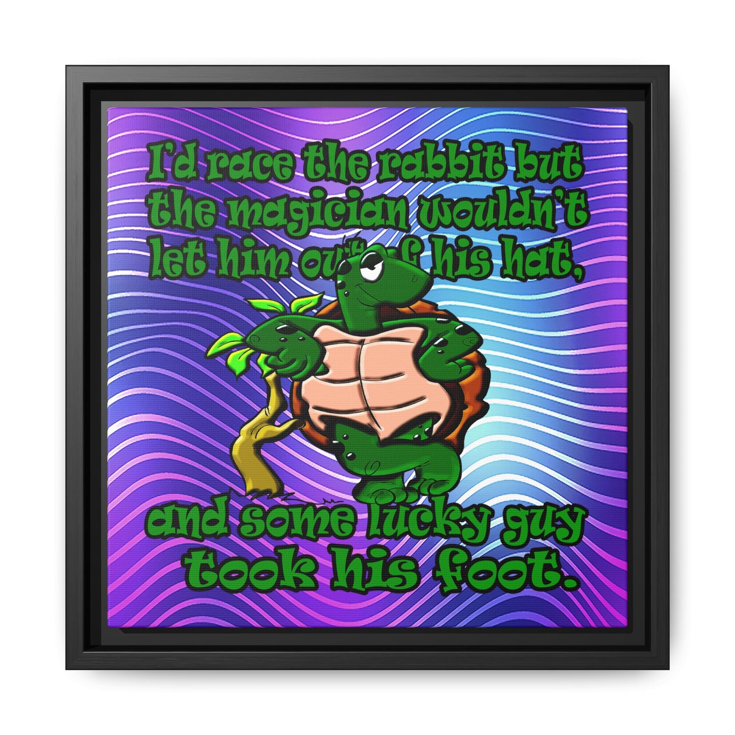turtle race - framed canvas art (purple wave)