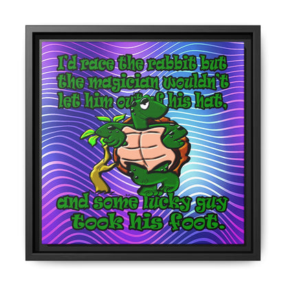 turtle race - framed canvas art (purple wave)