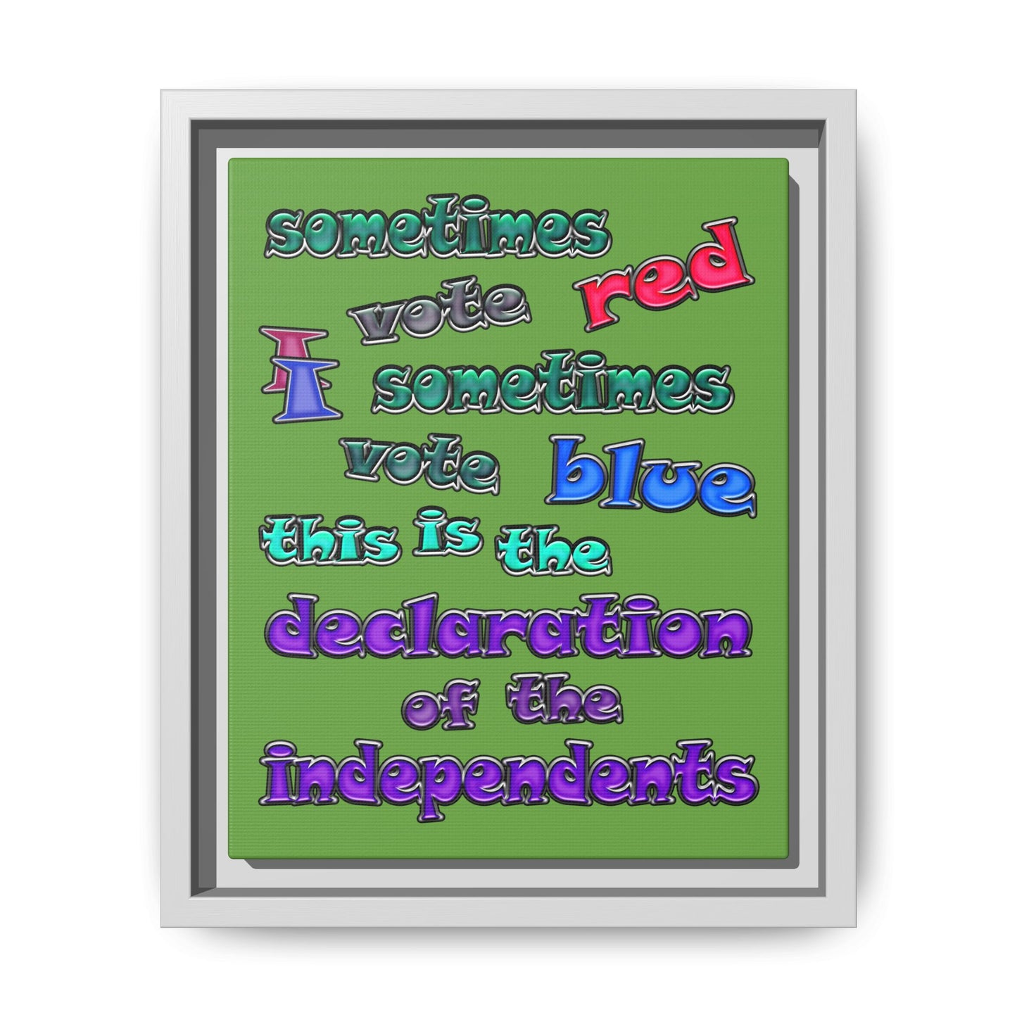 declaration of the independents - framed canvas art (green)