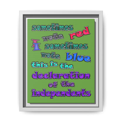declaration of the independents - framed canvas art (green)