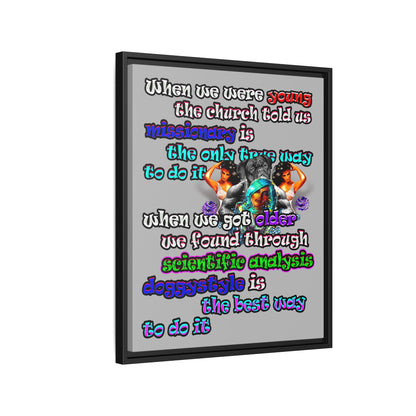 doggystyle - framed canvas art (light grey)