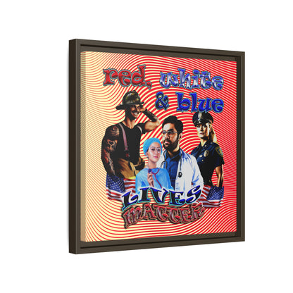 rw&b lives matter - framed canvas art (yellow-orange wave)