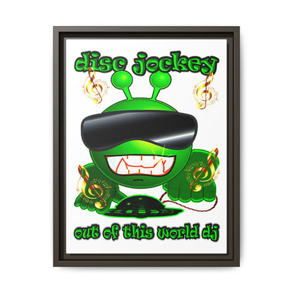 disc jockey - framed canvas art (white)
