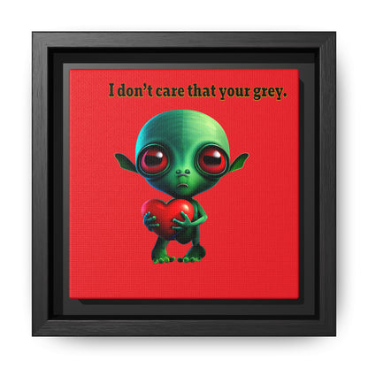 I don't care that your grey - framed canvas art (red)