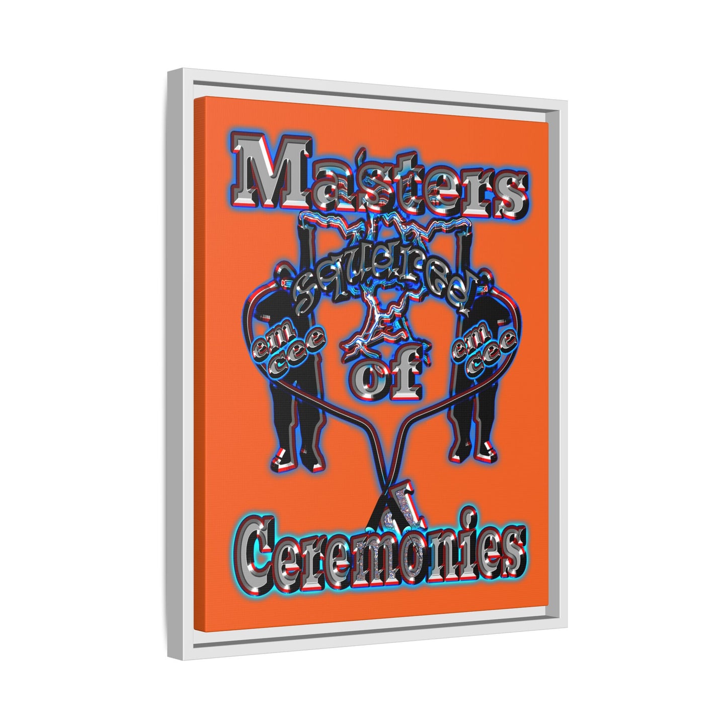 em cee squared - framed canvas art (orange)