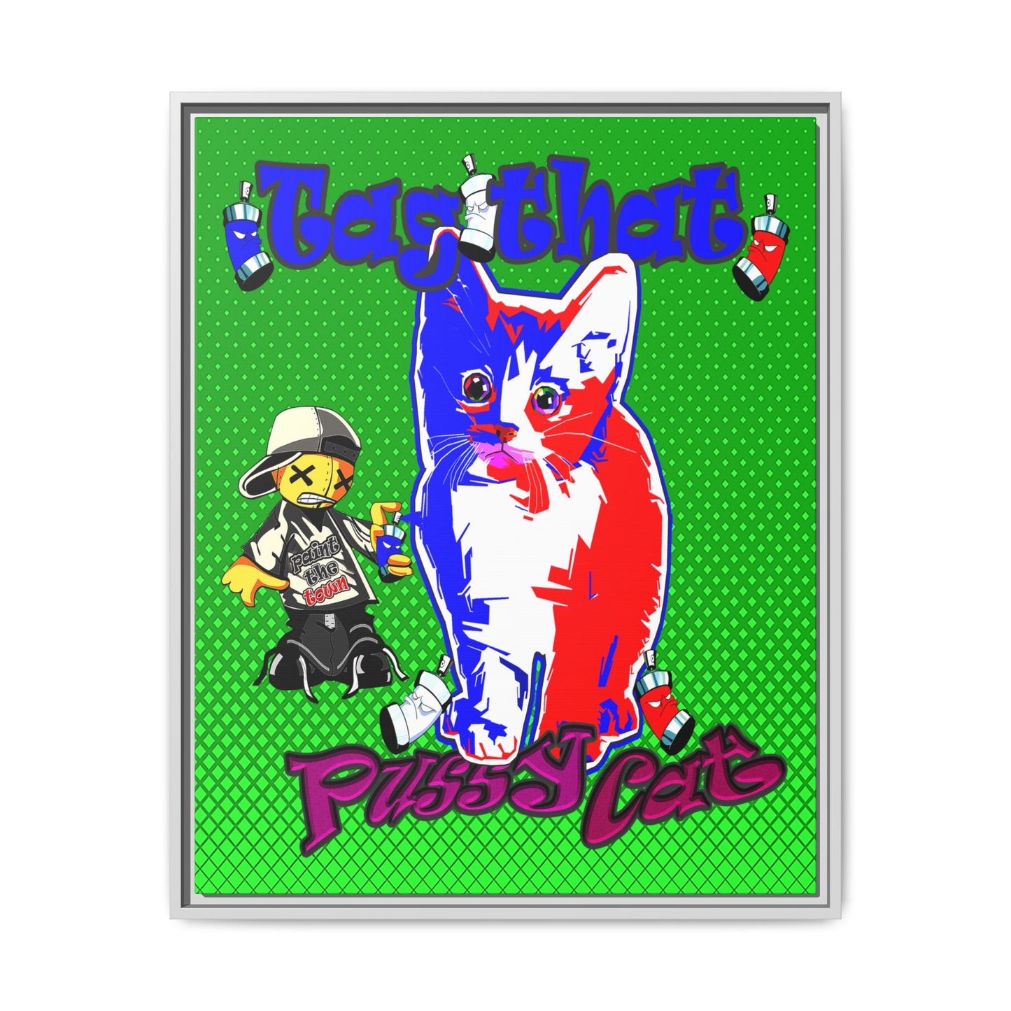 tag that - framed canvas art (logo green)