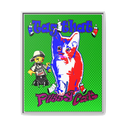tag that - framed canvas art (logo green)
