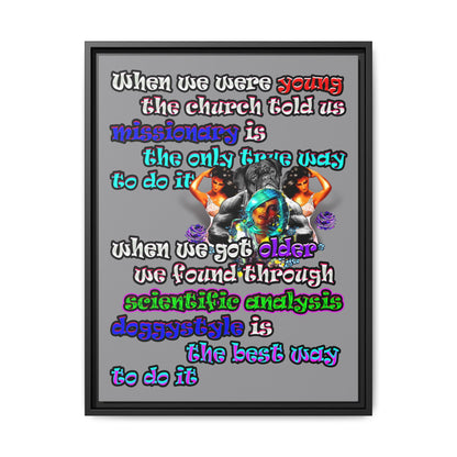 doggystyle - framed canvas art (grey)