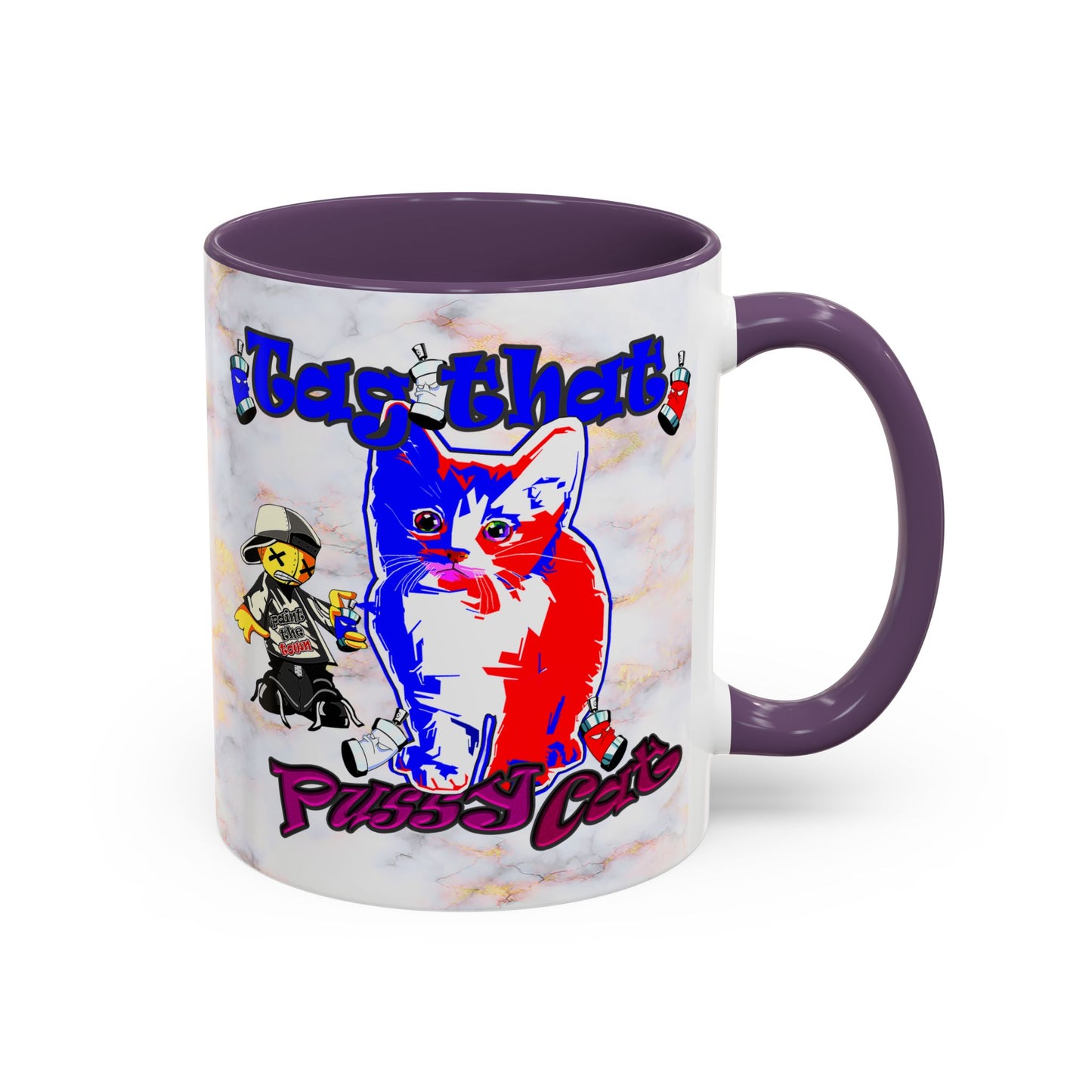 tag that - Accent Mug (white marble)