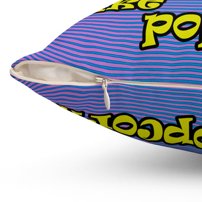 popping like popcorn - Spun Polyester Square Pillow - (light blue-purple wave)