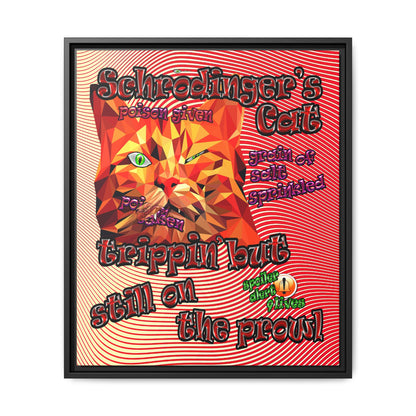 schrodinger's cat - framed canvas art (yellow-orange wave)