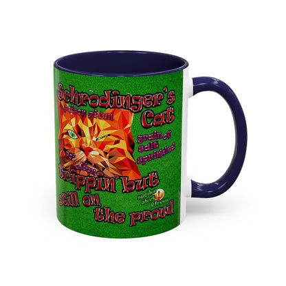 schrodinger's cat - Accent Mug (green turf)