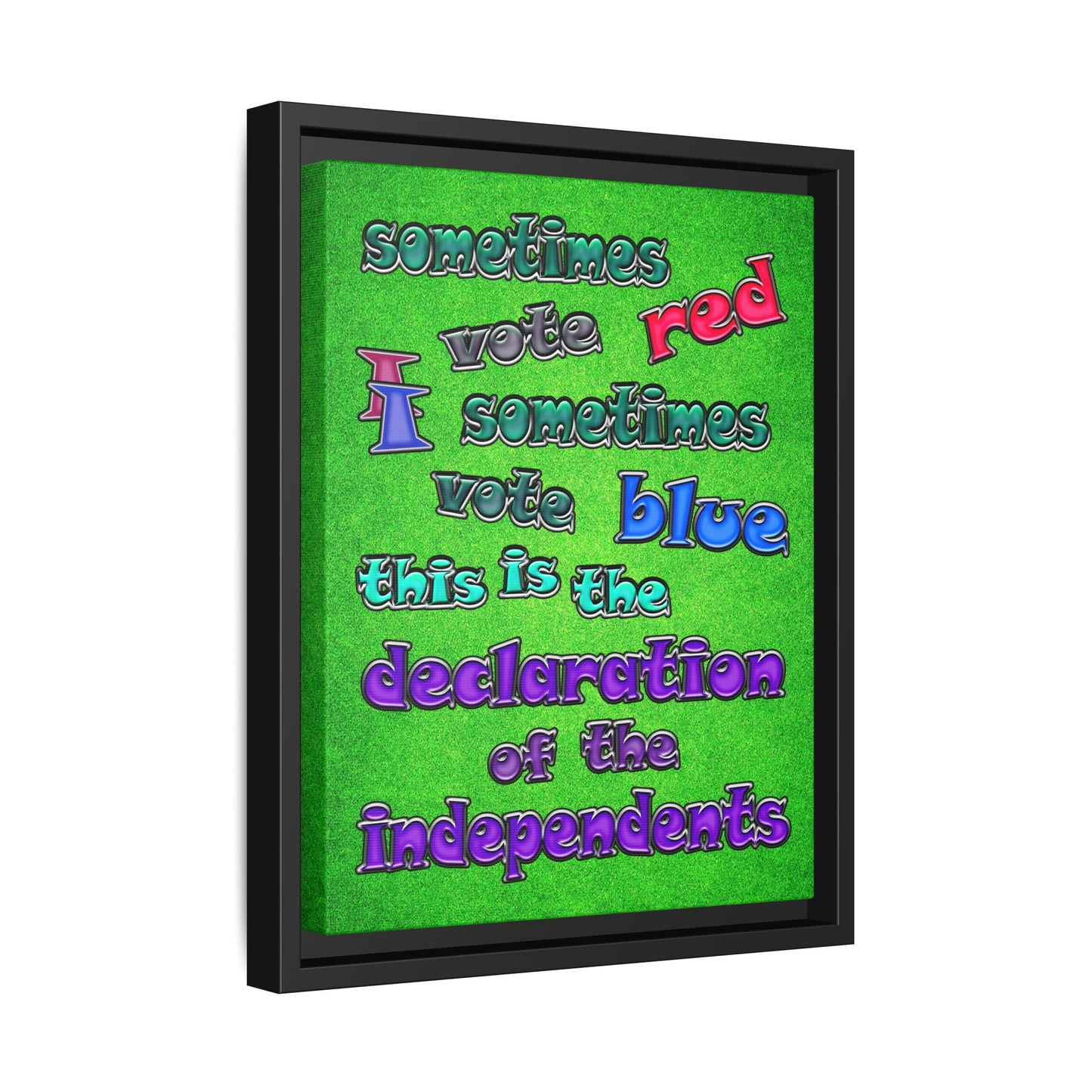 declaration of the independents - framed canvas art (green turf)