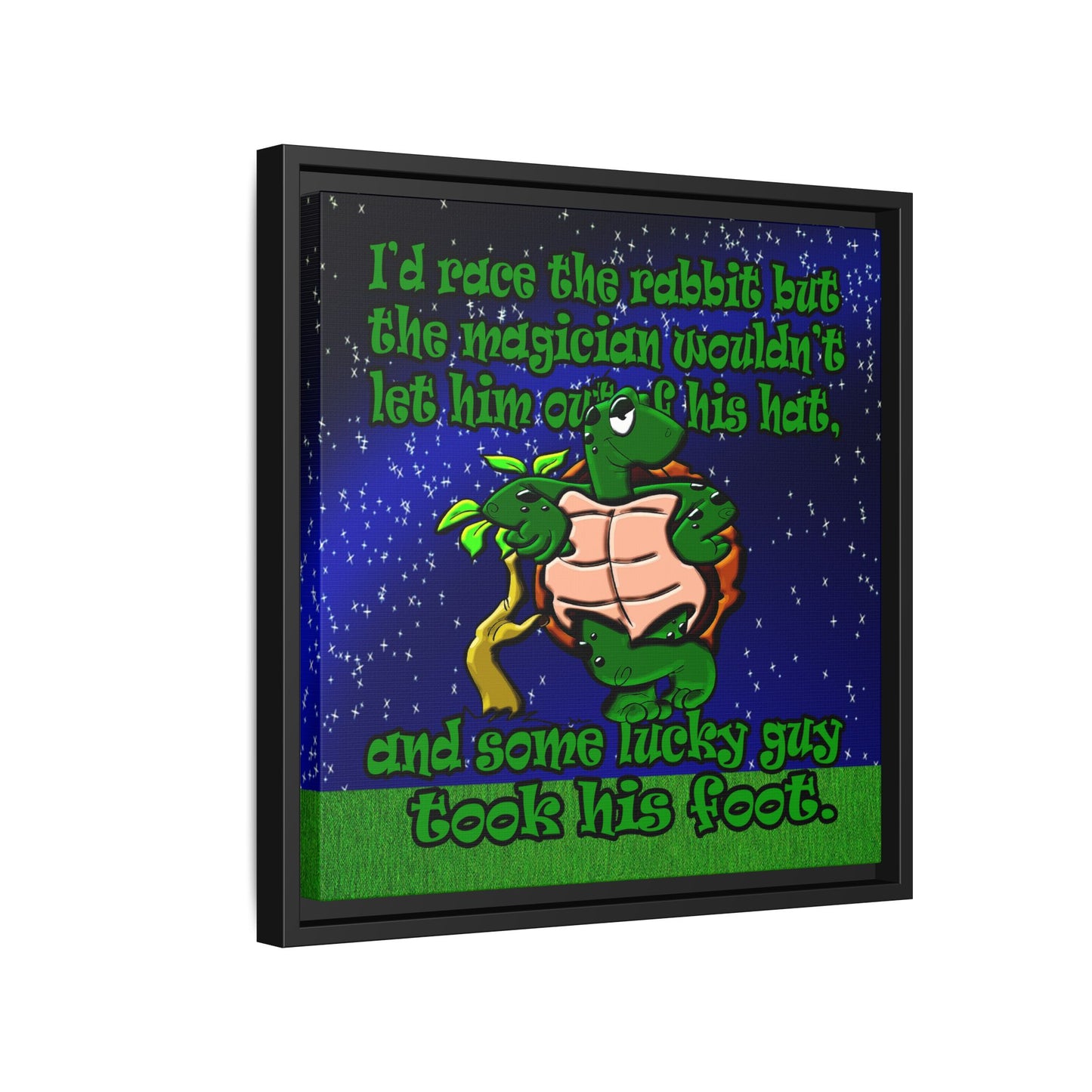 turtle race - framed canvas art ('snoops' background)