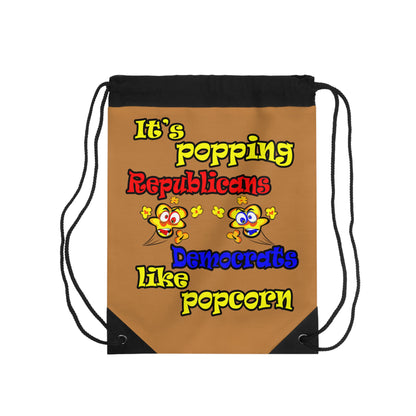 popping like popcorn - Drawstring Bag (light brown)