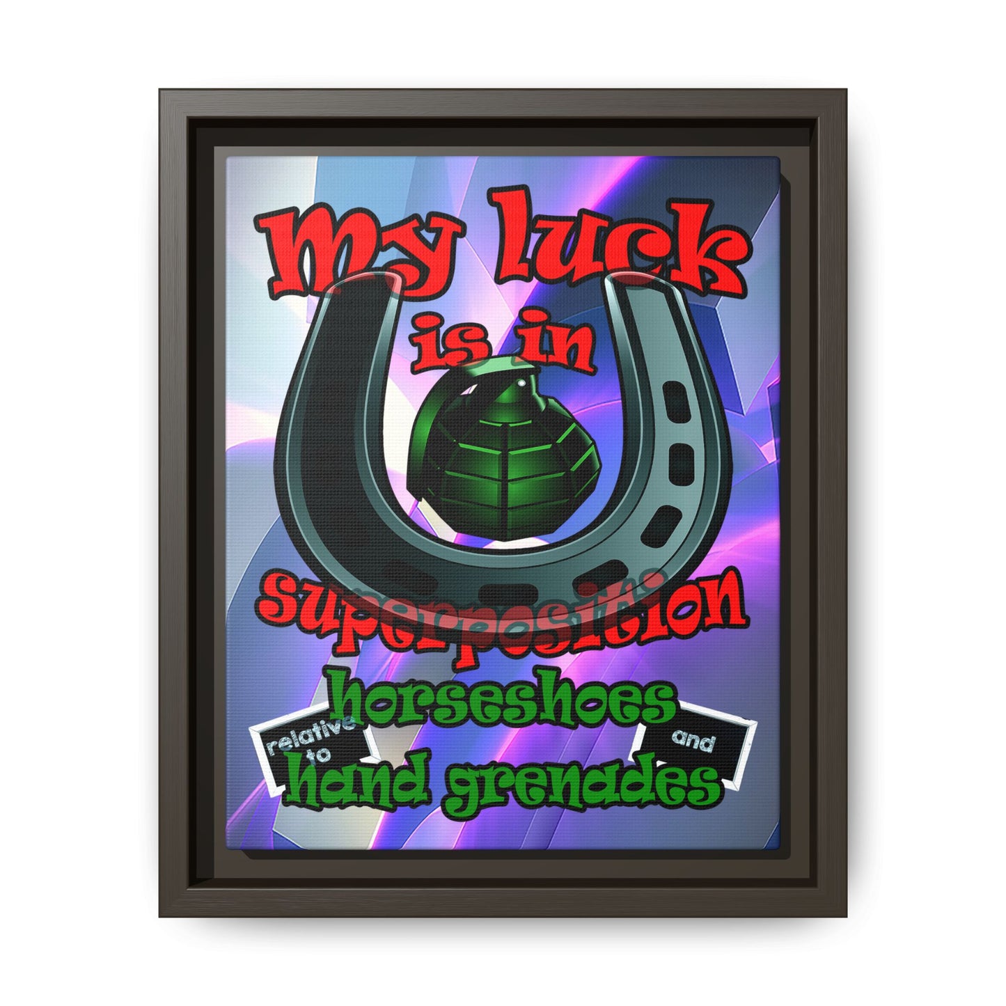 my luck - framed canvas art (grey-pink wave)