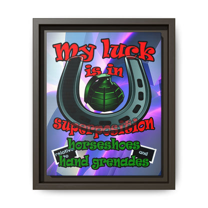 my luck - framed canvas art (grey-pink wave)