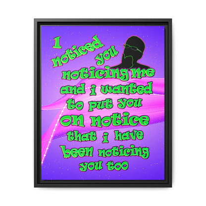 noticed you noticing - framed canvas art (purple-pink wave)