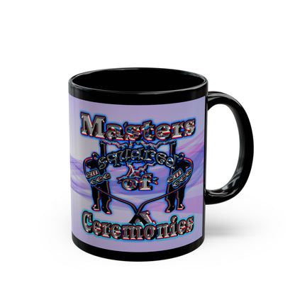 em cee squared - Black Mug (light blue-pink wave)
