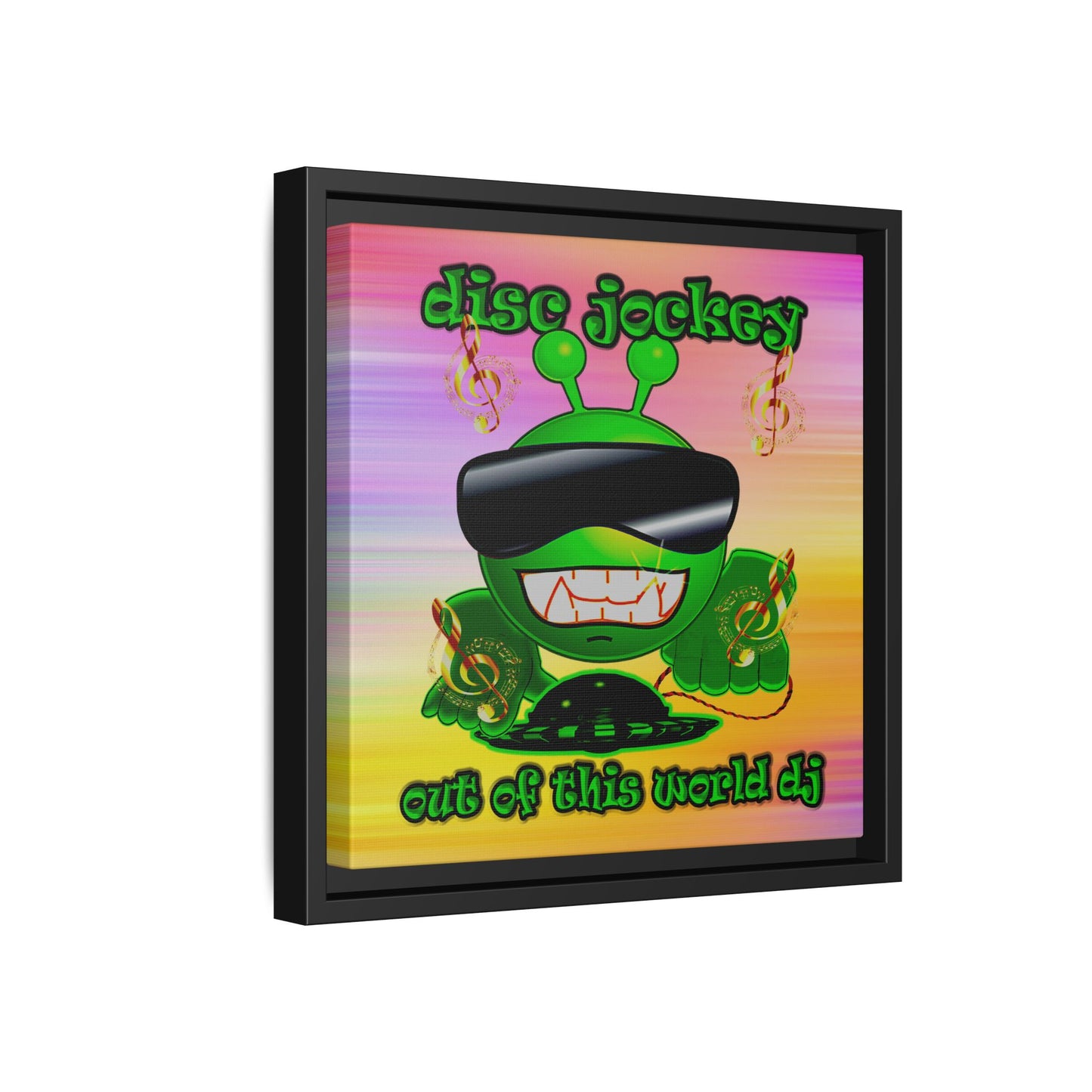 disc jockey - framed canvas art (color blur)