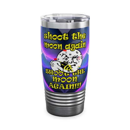 shoot the moon again - Ringneck Tumbler, 20oz (grey-pink wave)