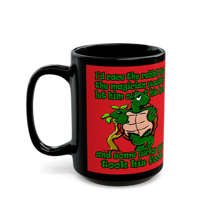 turtle race - Black Mug (red)