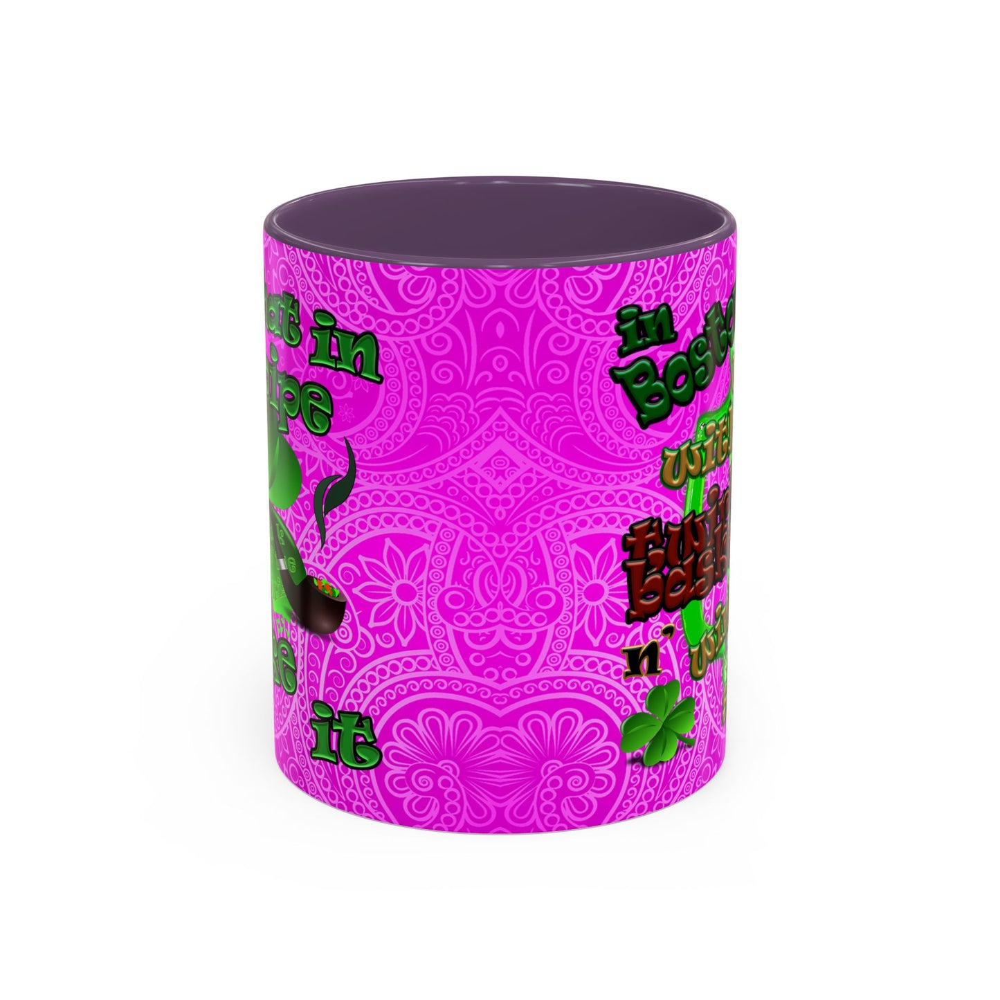 celtics logo - Accent Mug (pink swirl)