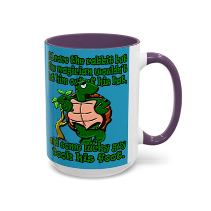 turtle race - Accent Mug (turquoise)