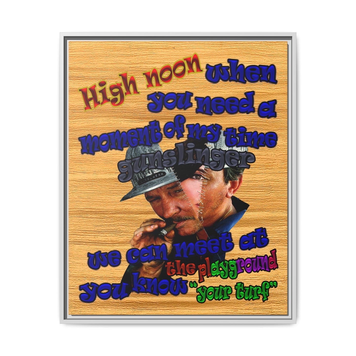 high noon - framed canvas art (butterscotch wood finish)