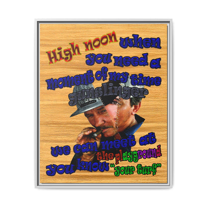 high noon - framed canvas art (butterscotch wood finish)