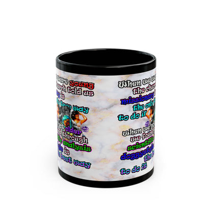 doggystyle - Black Mug (white marble)