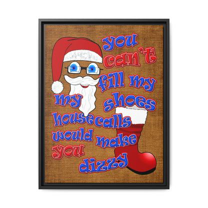 santa's shoes - framed canvas art (brown papyrus)