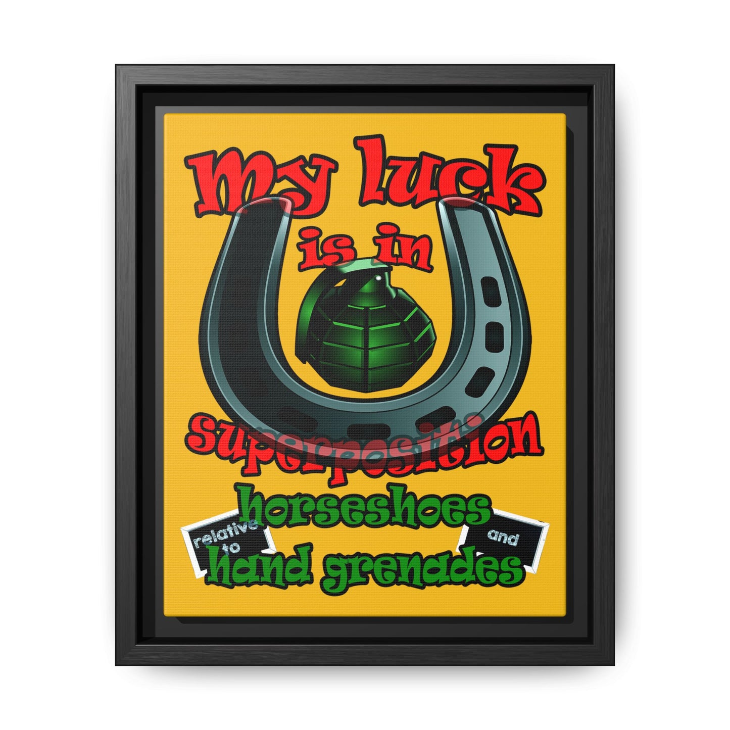 my luck - framed canvas art (yellow)