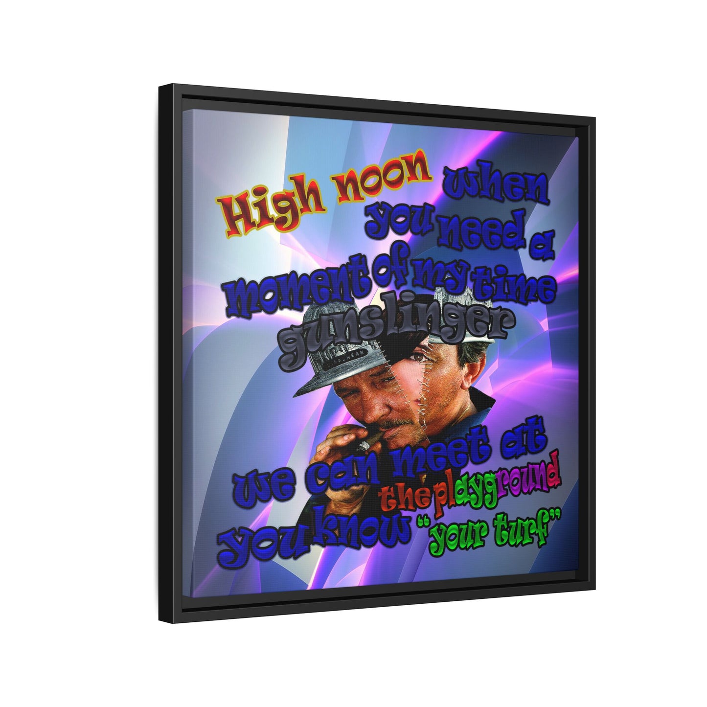 high noon - framed canvas art (grey-pink wave)
