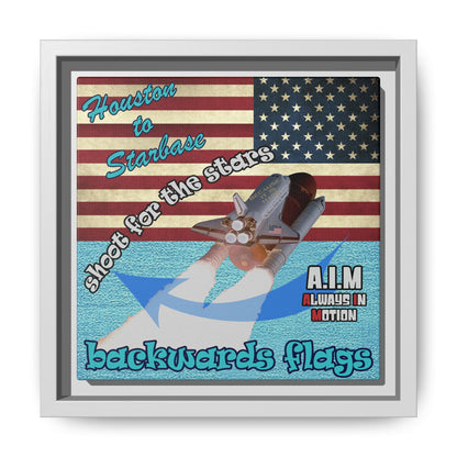 shoot for the stars - framed canvas art (faded blue)