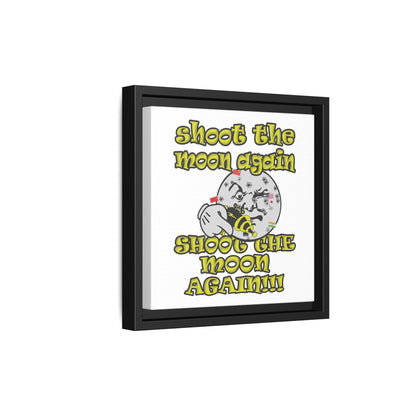 shoot the moon again - framed canvas art (white)