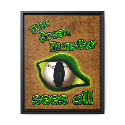 green monster - framed canvas art (brown papyrus)