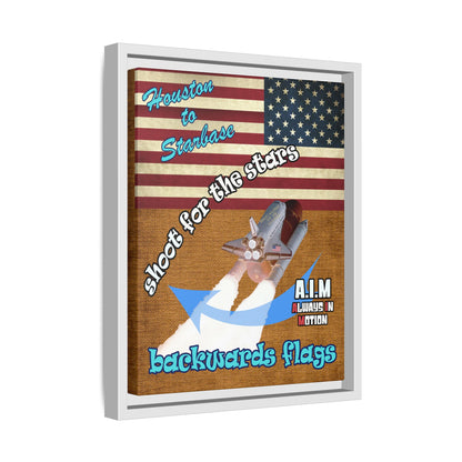 shoot for the stars - framed canvas art (brown papyrus)