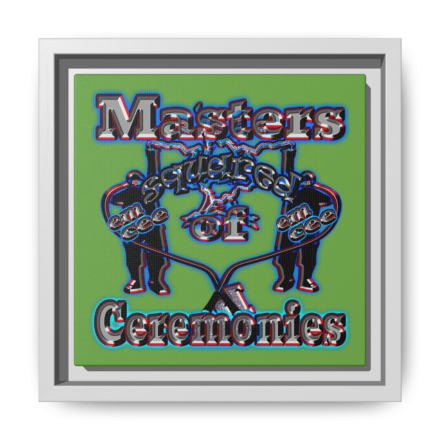 em cee squared - framed canvas art (green)