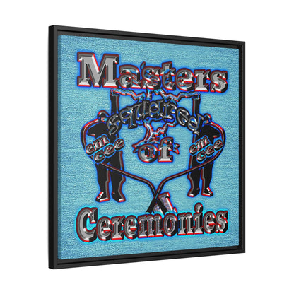 em cee squared - framed canvas art (faded blue)