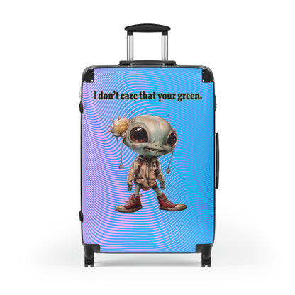I don't care that your green - Suitcase (light blue-purple wave)
