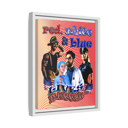 rw&b lives matter - framed canvas art (yellow-orange wave)