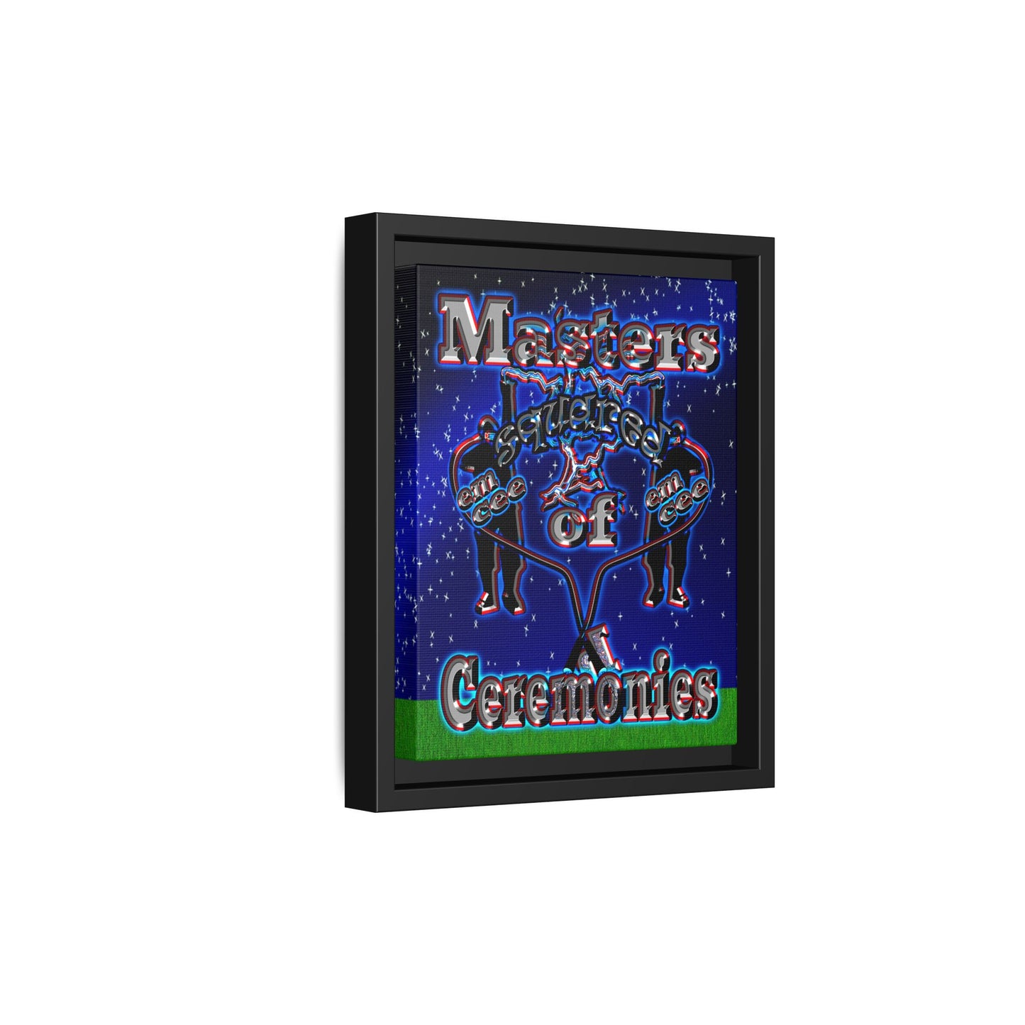 em cee squared - framed canvas art ('snoops' background)