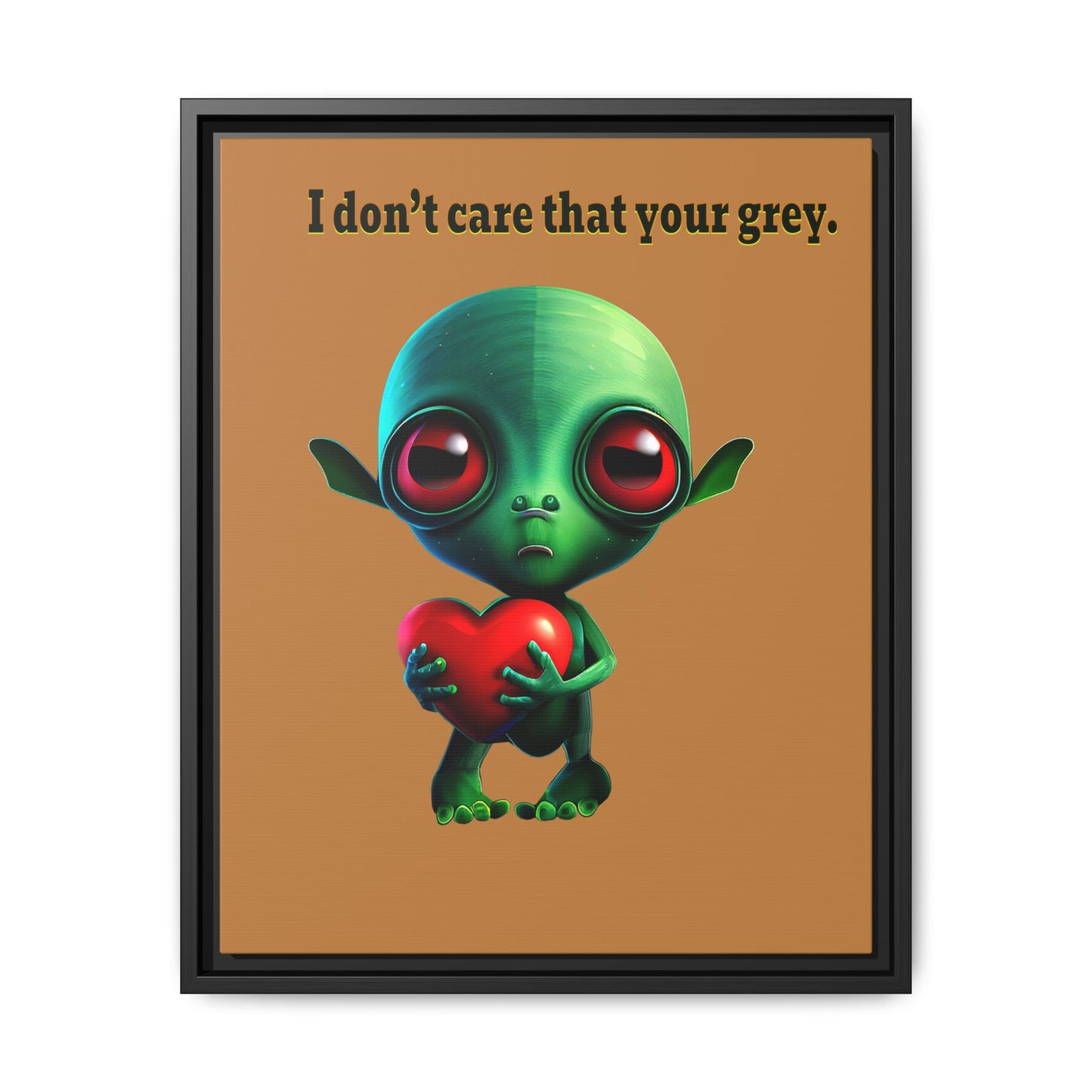 I don't care that your grey - framed canvas art (light brown)