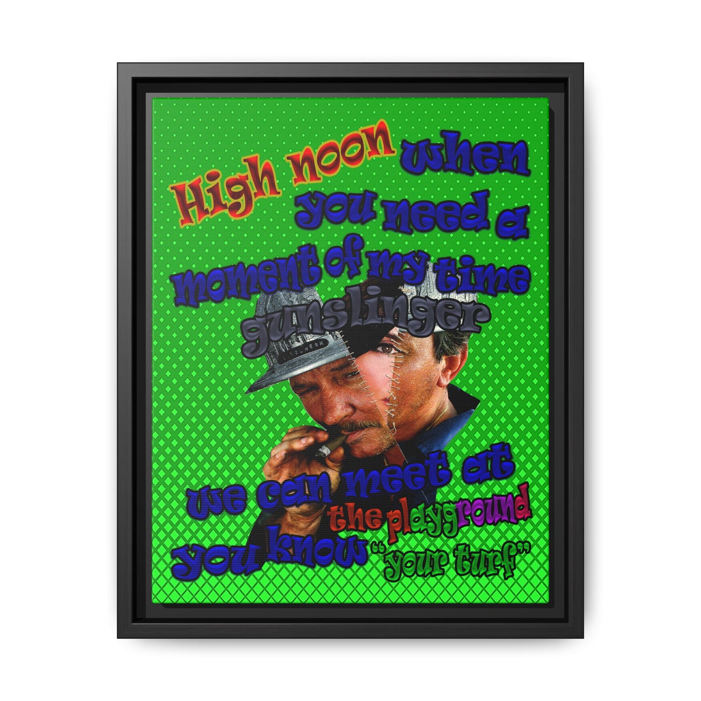 high noon - framed canvas art (logo green)
