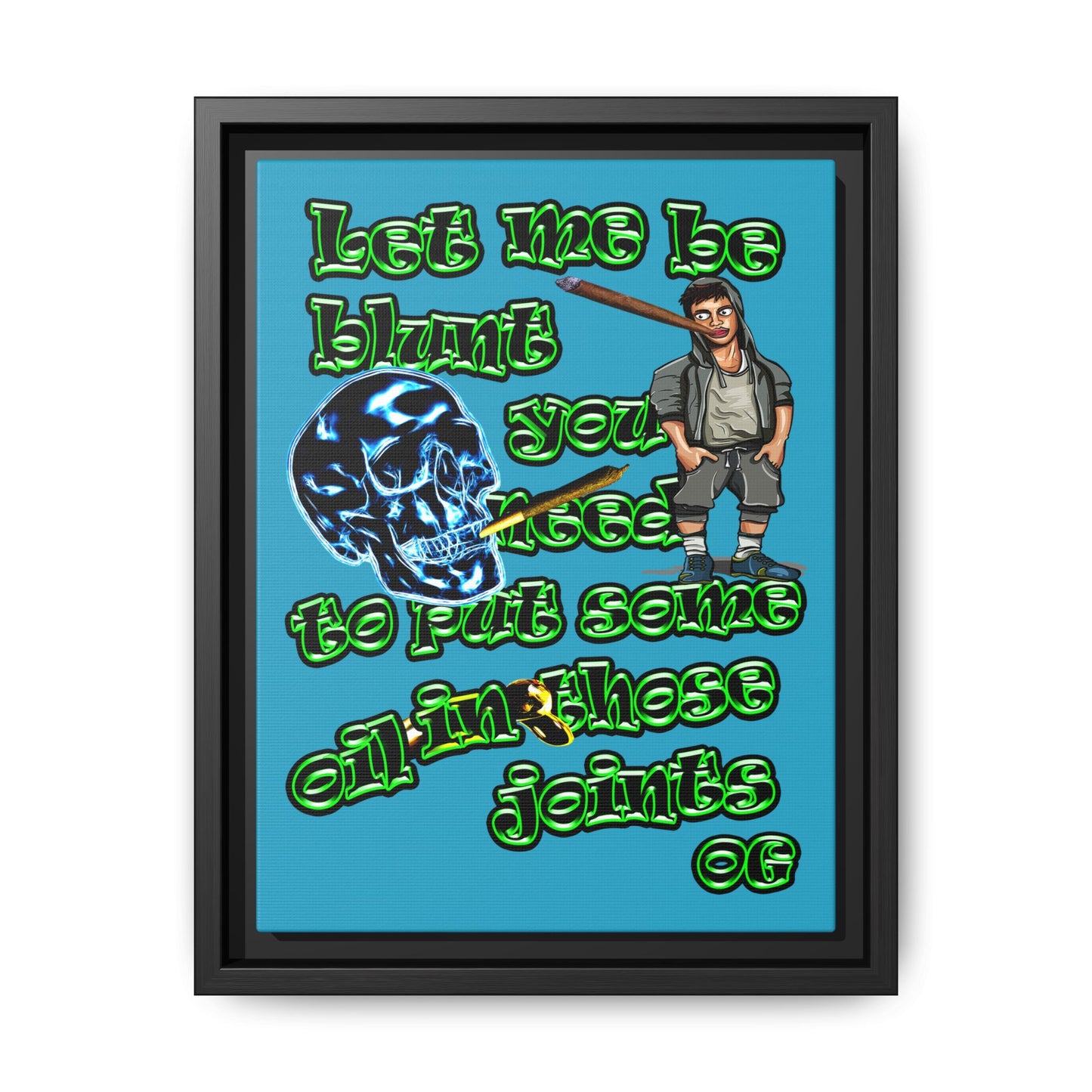 og - framed canvas art (turquoise)