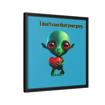 I don't care that your grey - framed canvas art (turquoise)