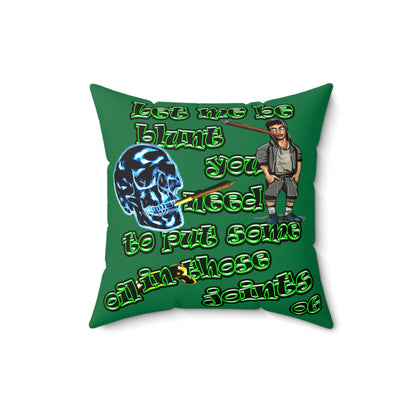 og - Faux Suede Square Pillow - (dark green)