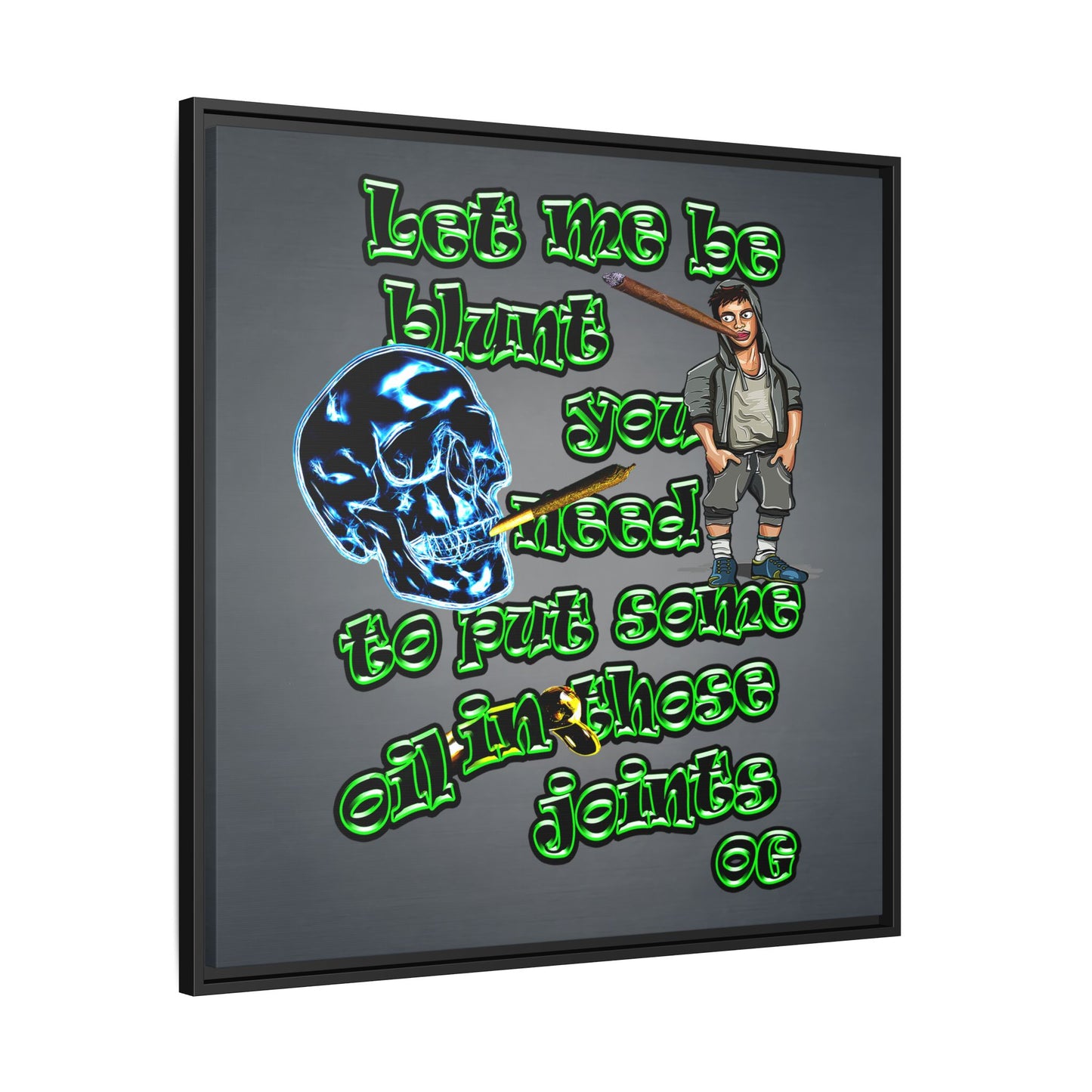 og - framed canvas art (grey-light grey)